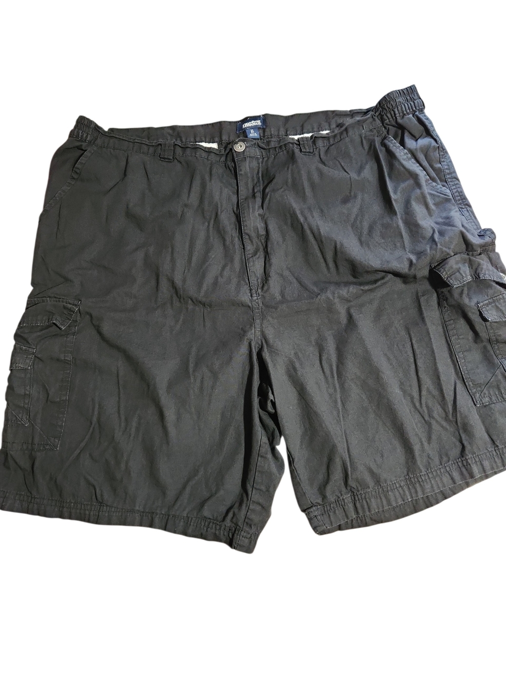 Men's Black Cargo Shorts with Elastic Waistband